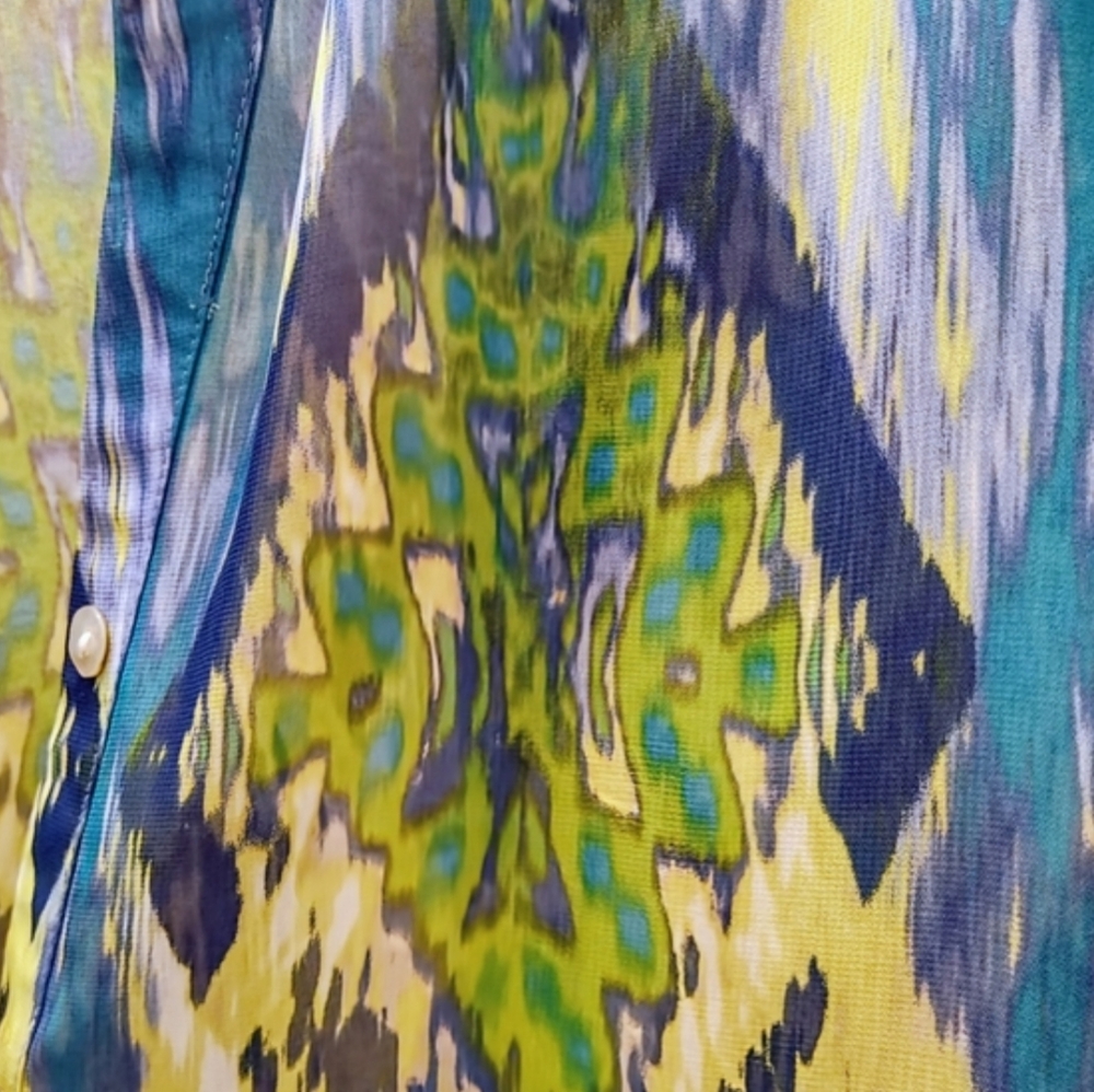 🦋🍀 3 Chico’s: 2P (14/16P) Spring Blouse Bundle, Butterfly, Geometric & Paisley - Picture 10 of 16